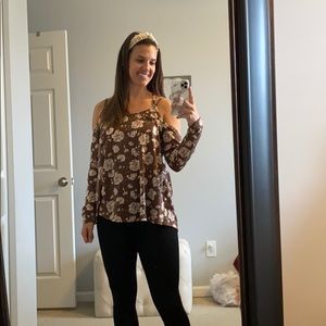Floral Cold Shoulder Top